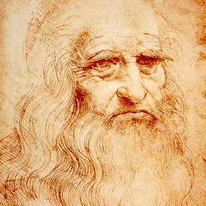 Leonardo da Vinci, self-portrait in red chalk